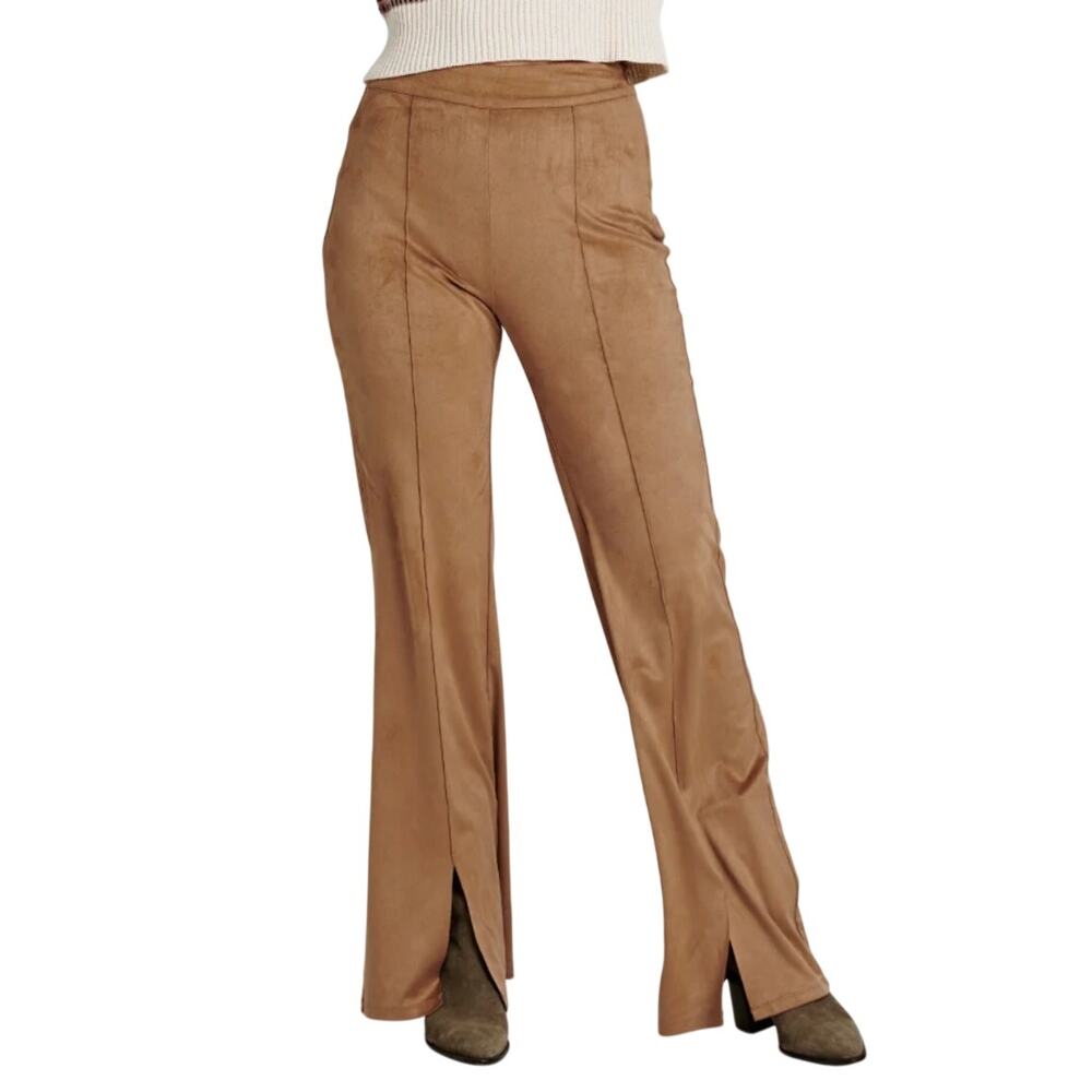 Another Love | Tan Fallon Flare Leg Pant in Walnut Suede